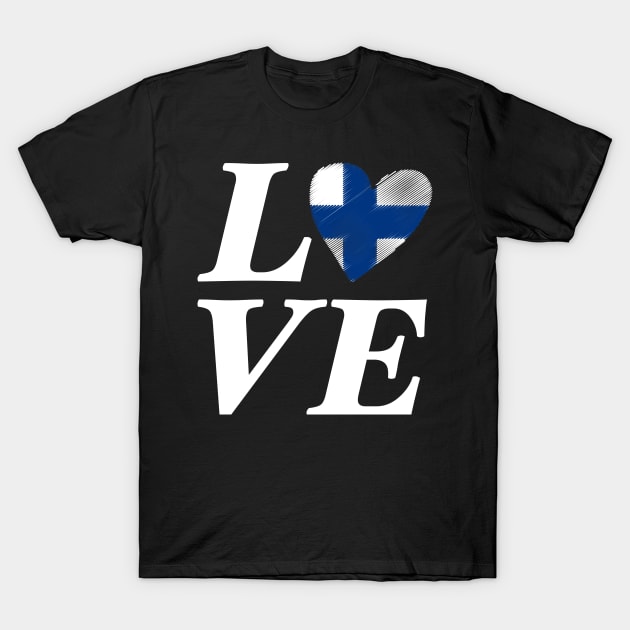 Finland Love Heart Suomi Helsinki Flag Gift Idea T-Shirt by JeZeDe